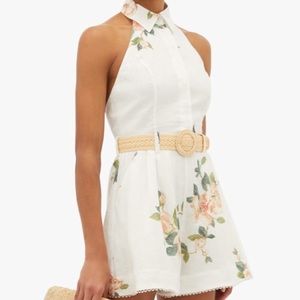 Zimmermann Halterneck Linen Playsuit, size Z1 NWT